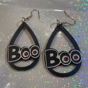 Halloween Boo WOOD Earrings